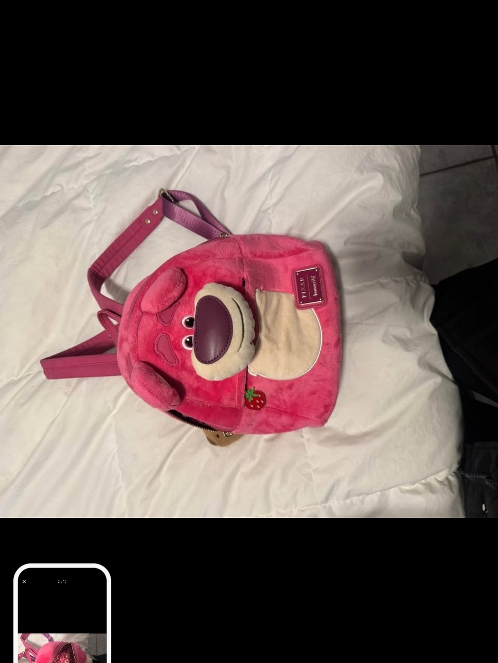 Loungefly Pink Plush Bear Mini Backpack with Cream Face